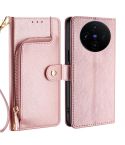 For vivo X100s Zipper Bag Leather Phone Case(Rose Gold)