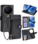For vivo X200 Pro 5G Zipper Bag Leather Phone Case(Black)