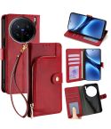 For vivo X200 Pro 5G Zipper Bag Leather Phone Case(Red)
