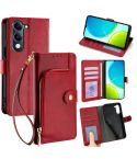 For vivo Y29s 5G / Y04 4G Zipper Bag Leather Phone Case(Red)