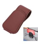 Car Sun Visor Glasses Holder Multifunctional Card Clip Storage Rack(Wine Red)