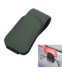 Car Sun Visor Glasses Holder Multifunctional Card Clip Storage Rack(Dark Green)