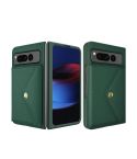 For Google Pixel Fold Litchi Texture Integrated Phone Case with Card Bag(Green)