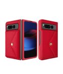 For Google Pixel Fold Litchi Texture Integrated Phone Case with Card Bag(Red)
