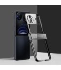 For vivo X Flip Three-stage Nano Electroplated PC Transparent Phone Case(Black)