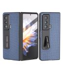 For Honor Magic Vs Carbon Fiber Texture Integrated Protective Phone Case with Holder(Light Blue)