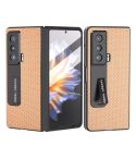 For Honor Magic Vs Carbon Fiber Texture Integrated Protective Phone Case with Holder(Gold)