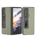 For Honor Magic Vs Carbon Fiber Texture Integrated Protective Phone Case with Holder(Green)