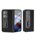 For OPPO Find N2 ABEEL Integrated Genuine Silky Soft ABEEL Phone Case with Holder(Black)