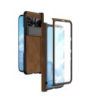 For Google Pixel Fold Napa Texture All-inclusive Phone Case(Brown)