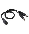 5.5 x 2.1mm 1 to 2 Female to Male Plug DC Power Splitter Adapter Power Cable, Cable Length: 30cm(Black)