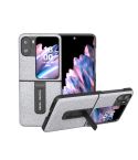 For OPPO Find N2 Flip Diamond Series Phone Case with Holder(Silver)