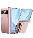 For Google Pixel Fold Integrated Electroplating PC All-inclusive Phone Case with Hinge(Pink)