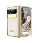 For Google Pixel Fold Integrated Electroplating Folding Phone Case with Hinge(Tyrant Gold)
