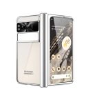 For Google Pixel Fold Integrated Electroplating Folding Phone Case with Hinge(Silver)