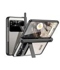 For Google Pixel Fold Integrated Electroplating Folding Phone Case with Pen Slot(Black)