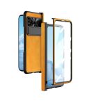 For Google Pixel Fold Integrated Napa Texture All-inclusive Phone Case with Hinge(Yellow)