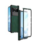 For Google Pixel Fold Integrated Napa Texture All-inclusive Phone Case with Hinge(Green)