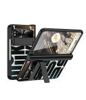 For Google Pixel Fold Integrated Electroplating Folding Phone Case with Pen Slot & Hinge(Black)