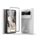 For Google Pixel Fold Integrated Electroplating Folding All-inclusive Phone Case with Hinge(Silver)