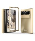 For Google Pixel Fold Integrated Electroplating Folding All-inclusive Phone Case with Hinge(Gold)