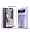 For Google Pixel Fold Integrated Electroplating Folding All-inclusive Phone Case with Hinge(Purple)