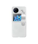 For vivo X Flip PC Shockproof Phone Case with Wrist Strap(White)