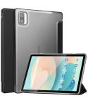 For Blackview Tab 12 / 12 Pro 3-fold Semi-transparent Frosted Smart Leather Tablet Case(Black)