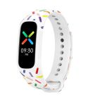 For OPPO Band Sports Rainbow Dots Silicone Watch Band(White)