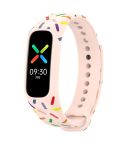 For OPPO Band Sports Rainbow Dots Silicone Watch Band(Light Pink)
