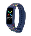 For OPPO Band Sports Rainbow Dots Silicone Watch Band(Midnight Blue)