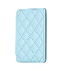 BFK05 Rhombus Pattern Card Bag Mobile Phone Back Sticker(Blue)