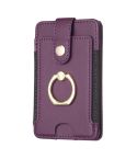 BFK03 Metal Ring Card Bag Mobile Phone Back Sticker(Dark Purple)