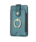 BFK03 Metal Ring Card Bag Mobile Phone Back Sticker(Green)