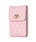 BFK07 Metal Buckle Vertical Card Bag Mobile Phone Back Sticker(Pink)