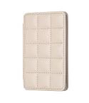 BFK01 Grid Pattern Card Bag Mobile Phone Back Sticker(Beige)