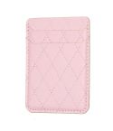 BFK11 Diamond Lattice Card Bag Mobile Phone Back Sticker(Pink)