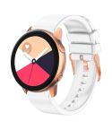 For Amazfit GTR Mini / Bip 3 / Bip 3 Pro 20mm Solid Color Rose Gold Buckle Silicone Watch Band(White)