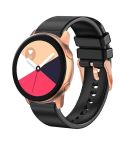 For Amazfit GTR Mini / Bip 3 / Bip 3 Pro 20mm Solid Color Rose Gold Buckle Silicone Watch Band(Black)