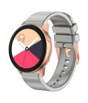 For Amazfit GTR Mini / Bip 3 / Bip 3 Pro 20mm Solid Color Rose Gold Buckle Silicone Watch Band(Grey)