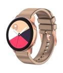 For Amazfit GTR Mini / Bip 3 / Bip 3 Pro 20mm Solid Color Rose Gold Buckle Silicone Watch Band(Khaki)