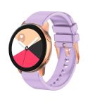 For Amazfit GTR Mini / Bip 3 / Bip 3 Pro 20mm Solid Color Rose Gold Buckle Silicone Watch Band(Light Purple)