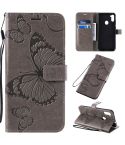 For Samsung Galaxy A11 3D Butterflies Embossing Pattern Horizontal Flip Leather Case with Holder & Card Slot & Wallet(Grey)