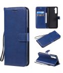 For OPPO Realme 6 Solid Color Horizontal Flip Protective Leather Case with Holder & Card Slots & Wallet & Lanyard(Blue)
