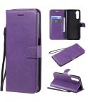 For OPPO Realme 6 Solid Color Horizontal Flip Protective Leather Case with Holder & Card Slots & Wallet & Lanyard(Purple)