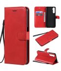 For OPPO Realme 6 Solid Color Horizontal Flip Protective Leather Case with Holder & Card Slots & Wallet & Lanyard(Red)