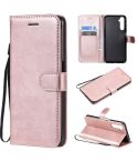 For OPPO Realme 6 Solid Color Horizontal Flip Protective Leather Case with Holder & Card Slots & Wallet & Lanyard(Rose Gold)