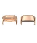 For Fitbit Inspire 3 1 Pair Stainless Steel Metal Watch Band Connector(Rose Gold)