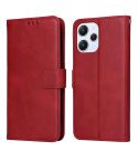 For Xiaomi Redmi 12 4G Classic Calf Texture Flip Leather Phone Case(Red)