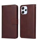 For Xiaomi Redmi 12 4G Classic Calf Texture Flip Leather Phone Case(Brown)